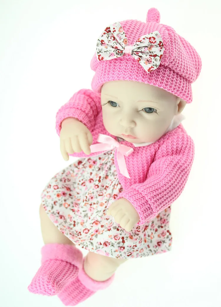 

Quality baby toys traning reborn dolls for girls 28cm boy/girl full silicone reborn babies with nappy hat