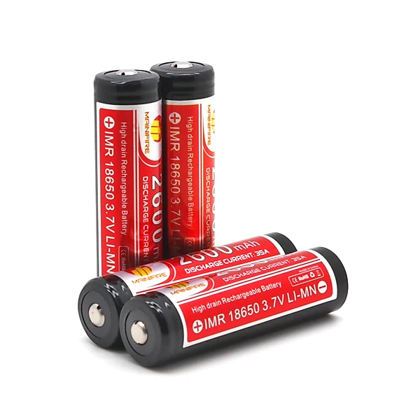 Mainifire high quality battery 18650 3.7v 2600mah rechargeable lithium
