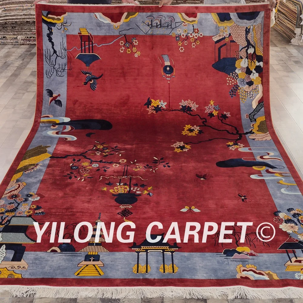 YILONG 6 56 'x 9 84' традиционный шелковый ковер ручной работы в стиле китайской