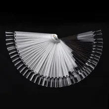 50Pcs/Lot False Nail Art Tips Sticks Polish Display Fan Practice Tool Board Nails Tools Makeup White/Transparent