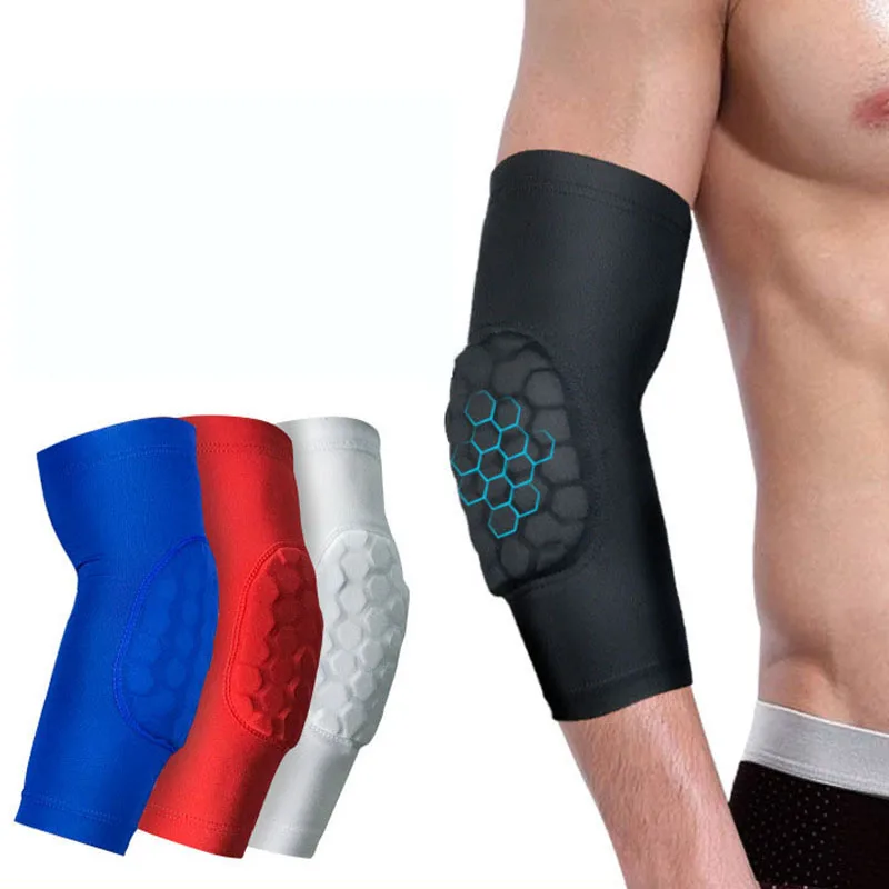 

Elastic Gym Sport Basketball Arm Sleeve Shooting Crashproof Honeycomb Elbow Support Pads Elbow Protector Guard 1 Pcs