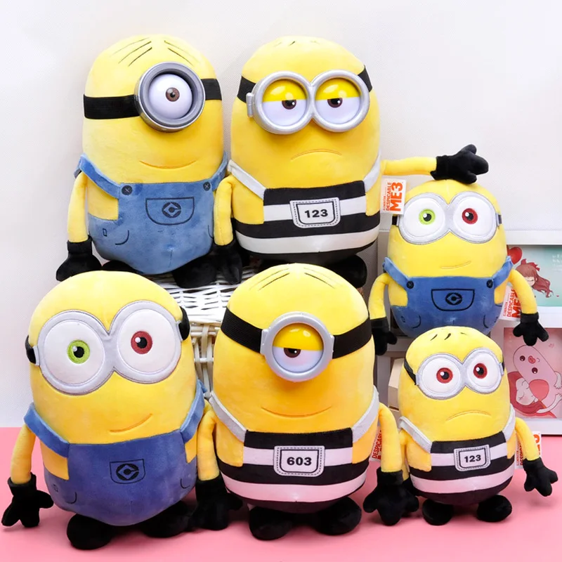 

30cm Kawaii Minions Stuffed Soft Plush Toys Dave,Stewart with 3D Eyes Despicable Me 3 Plush Dolls for Children