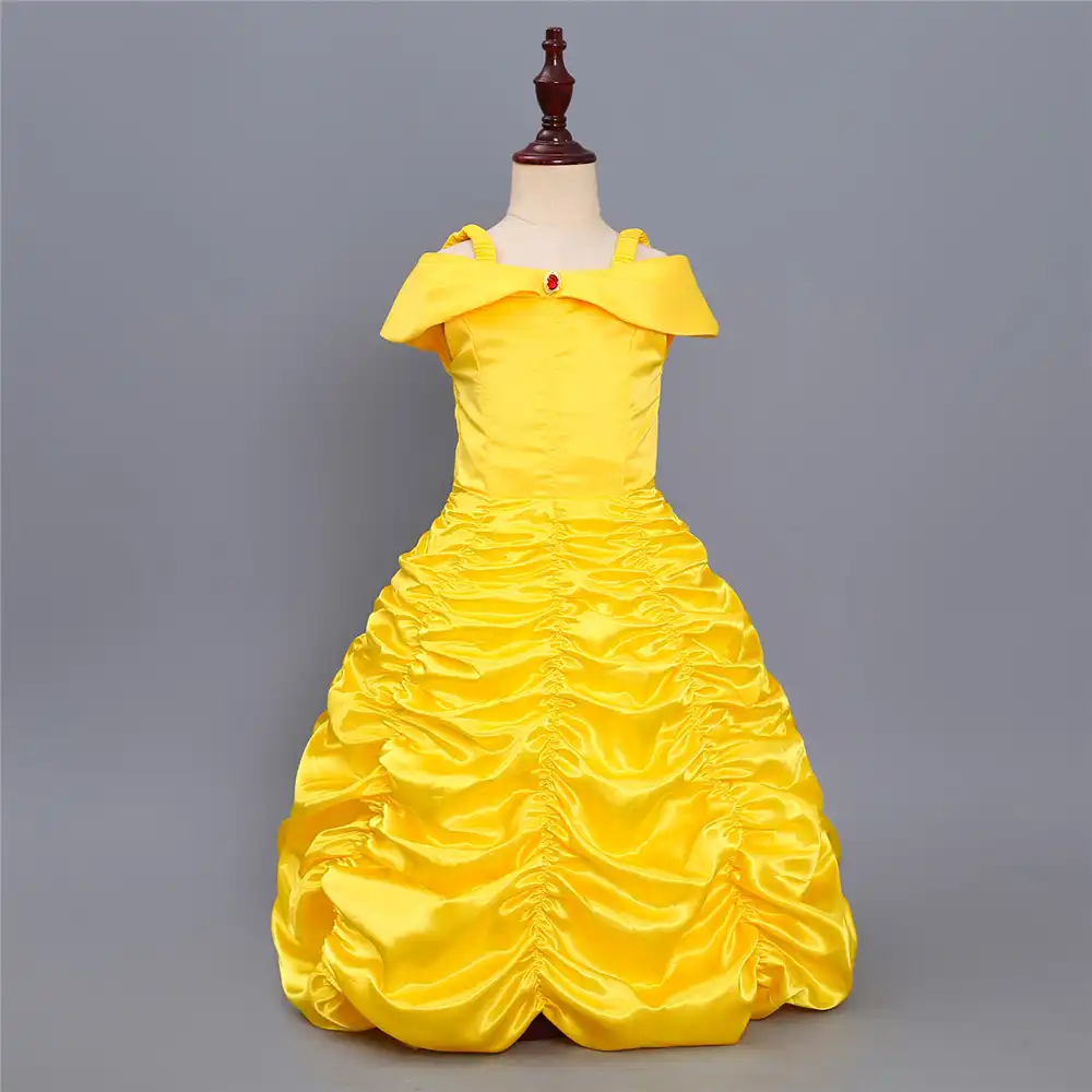 Beauty And The Beast Toddler Princess Belle Dress Up Girls Halloween Belle Costume Birthday Party Child Lush Kids Evening Gowns Aliexpress