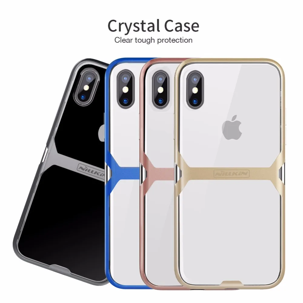 

Cover for iphone x case Nillkin 2 in 1 Nature TPU combine PC bumper phone case for iPhoneX case clear 360 degree protection 5.8