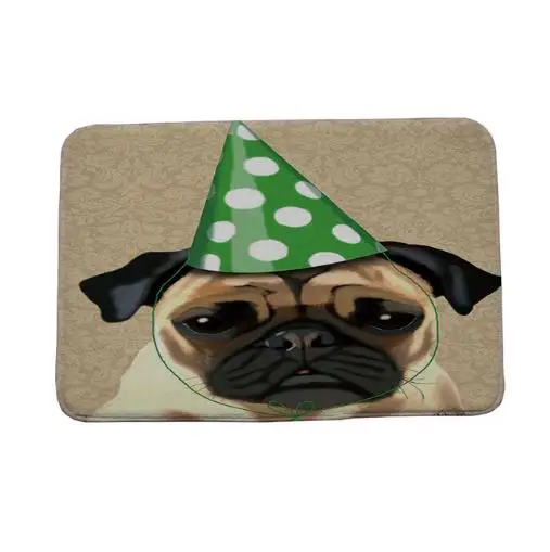 Cute Pug Spotty Dog Printing Carpet Stair Mats Anti-slip Floor Mat For Babies Animal Front Door Mat Bathroom Textiles Cute Pug Spotty Dog Printing Carpet Stair Mats Anti-slip Floor Mat For Babies Animal Front Door Mat Bathroom Textiles