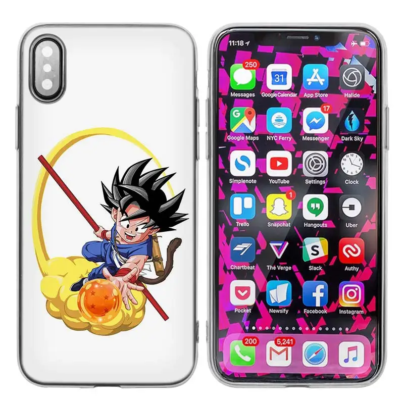 Силиконовый чехол для iPhone XS X Max XR 7 8 6 6s Plus 5 5S SE 5C 7Plus 7+ чехол для телефона s Coque Dragon Ball Z Аниме Гоку мультфильм - Цвет: 028