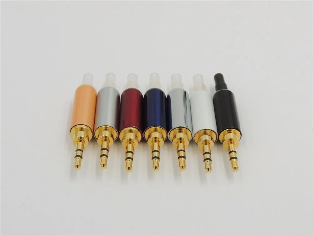 Gold plated copper 2 5mm 3 Pole stereo with Belt clip Male Repair Headphone Jack Plug Audio Soldering connectors for 4mm cable