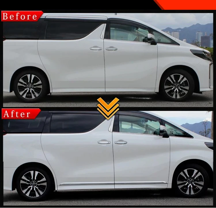 Автомобильные аксессуары Стайлинг для Toyota Alphard Vellfire 30 серии- кузов дверь боковая юбка акцент литье наклейка отделка