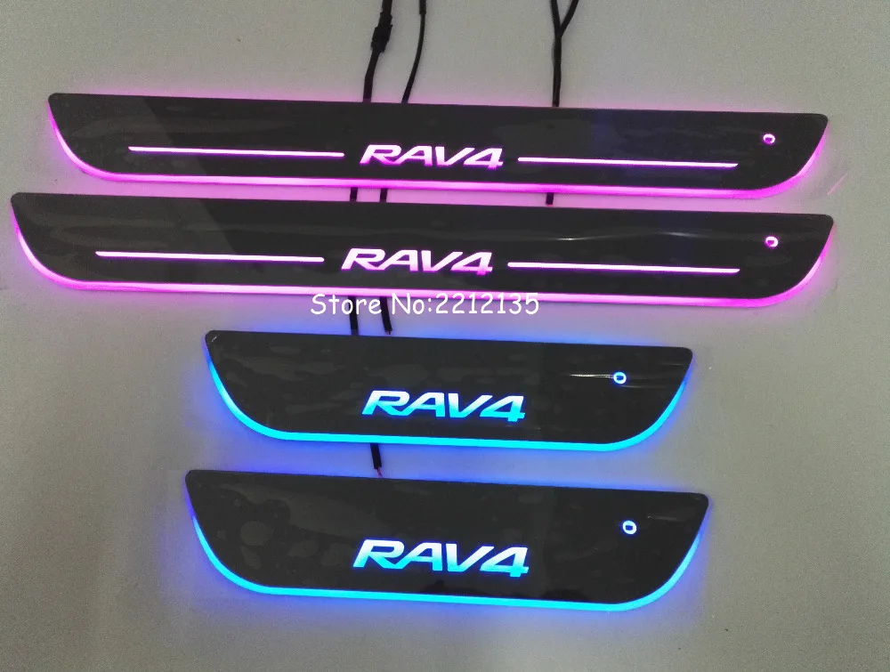 FREE SHIPPING 7 Colors LED Door Sill Plate For TOYOTA RAV4 2009 2012