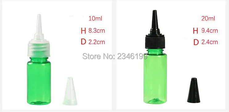 Empty Plastic Bottle 50ml Black Cover Plastic Bottle Transparent Green Tip Cover Plastic Bottle Empty Cosmetic Container (8)