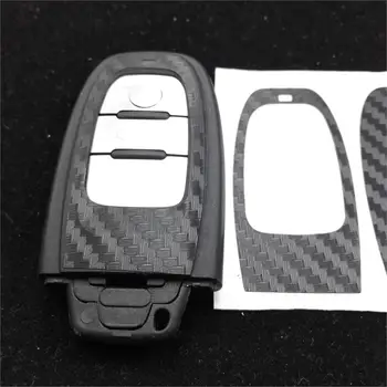 

Car Styling black Carbon Fiber Car Key Sticker For Audi A4 A6 RS4 A5 A7 A8 S5 RS5 8T Q5 S5 S6 Key Refitting Accessories