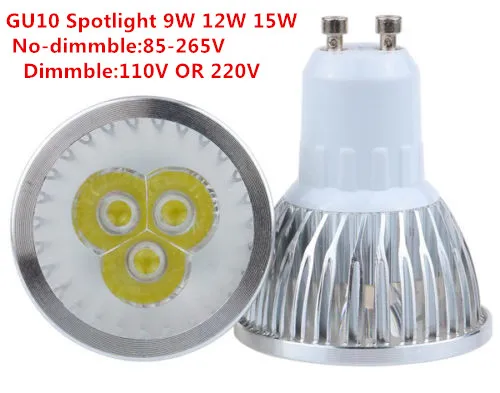 

Cree GU10 led 9W 12W 15W GU10 led lamp Led Spotlight AC85-265V CE/RoHS Warm/Pure/Cool White,Free Shipping
