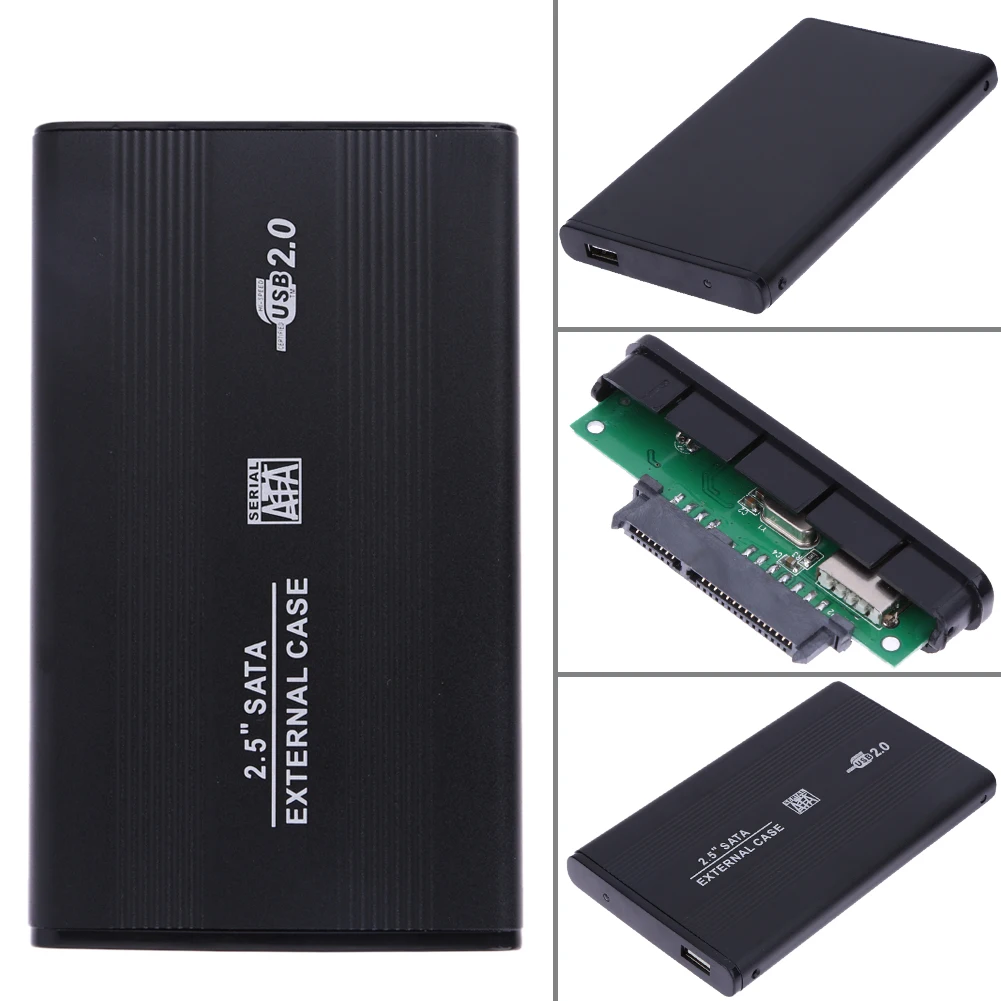 Новый USB 2.0 HDD жесткий диск мобильного Внешний корпус Box Дело 2.5 "SATA HD корпус/