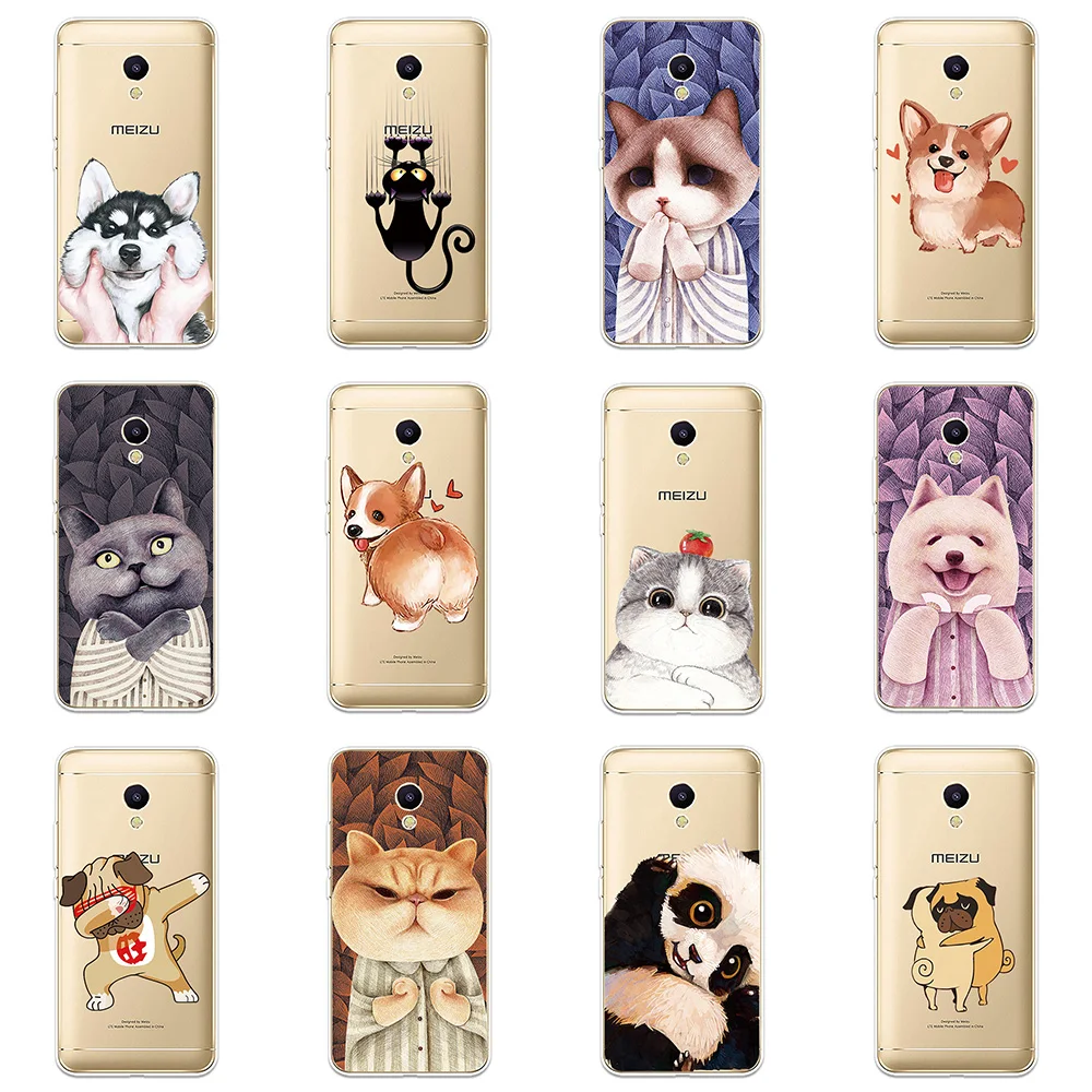Силиконовый чехол для телефона с рисунком милой собаки кошки Couqe Fundas Meizu M3 M5 M6 NTOE M3S