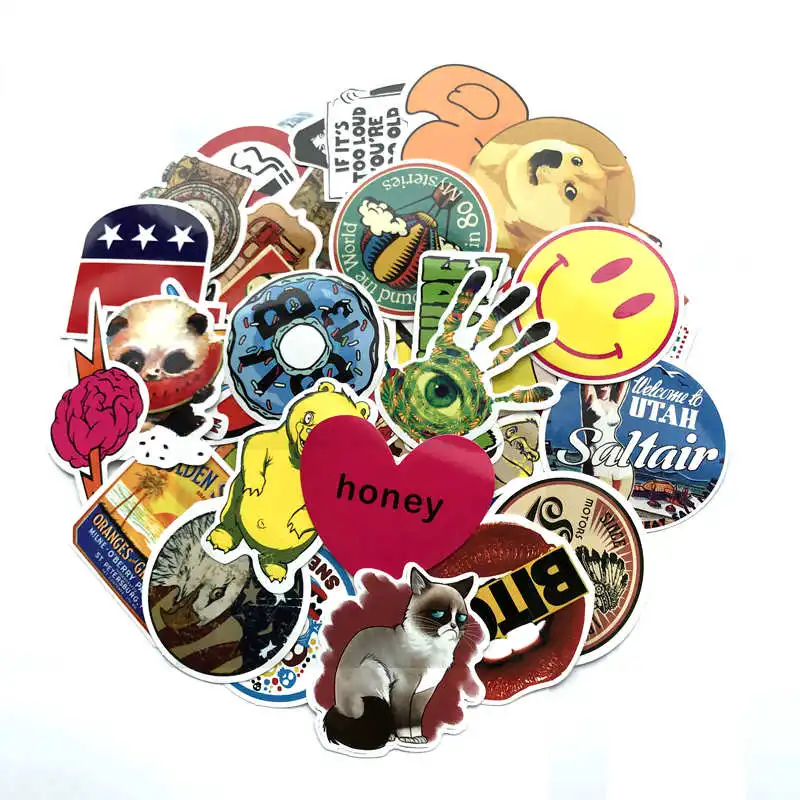 TD ZW 100 PCS Stickers For Laptop Skateboard Luggage Car Styling Bike JDM Doodle Decals Cool 5