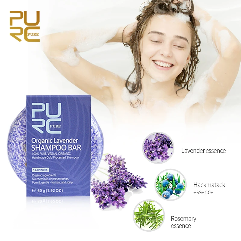 Gentage sig Rejsebureau Udløbet Purc Organic Lavender Shampoo Bar 100% Pure And Vegan Handmade Cold  Processed And Lavender Hair Conditioner - Shampoos - AliExpress