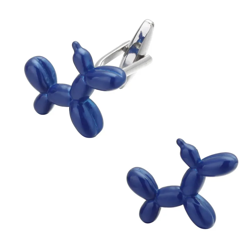 

High quality men's wedding Cufflinks Funny little animal blue balloon dog Cufflinks 5 pairs of packaging for sale