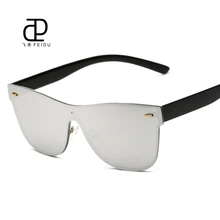 FEIDU Sin Montura Moda gafas de Sol Mujeres Diseñador de la Marca Gafas de Sol de Espejo Plano Integrado Para Las Mujeres Gafas Oculos gafas de sol