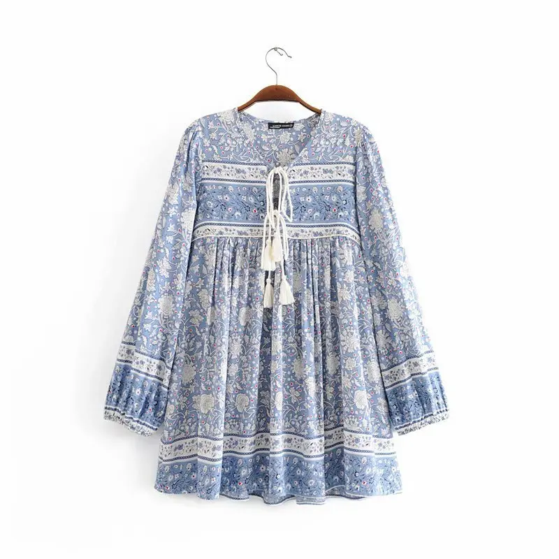 

XY65-8302 European and American Fashion Windman Cotton Printed Dresses