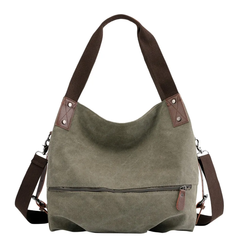 Женские сумки через плечо, большая сумка-тоут, посылка, сумки и кошельки, черные женские сумки, Пляжная винтажная сумка для покупок для девушек - Цвет: Army Green