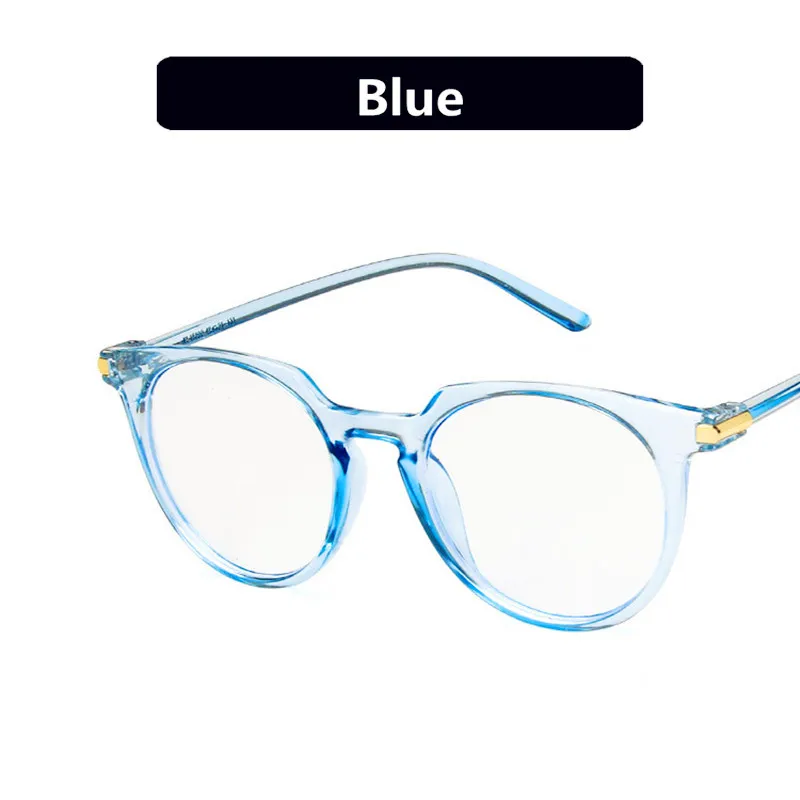 HJYBBSN анти-синий светильник, круглые женские очки для чтения, трендовые винтажные Повседневные очки, роскошные брендовые дизайнерские очки для вождения - Цвет оправы: Blue