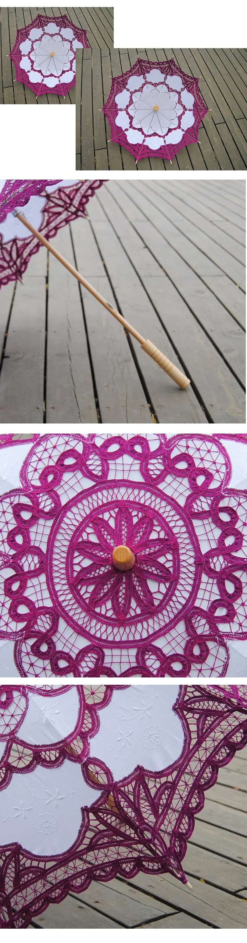 QUNYINGXIU винтажный ручной работы изысканный зонтик элегантный ручной работы белый фон фиолетовый кружевной зонтик шикарный Свадебный зонт