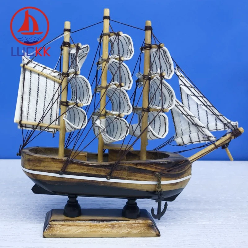 Винтажные морские деревянные модельные корабли LUCKK 16 см украшения для интерьера