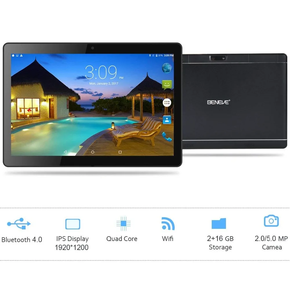 Tablet PC Andriod 7.0 System WiFi Tablet IPS 1920x1200 Touch Screen 2GB RAM 32GB ROM Bluetooth 2.0+5.0MP Dual Camera Tablet PC Andriod 7.0 System WiFi Tablet IPS 1920x1200 Touch Screen 2GB RAM 32GB ROM Bluetooth 2.0+5.0MP Dual Camera