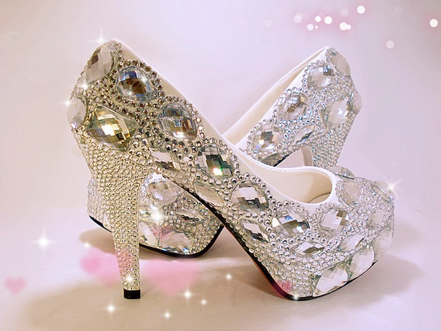 Cinderella Wedding Shoes Princess Bridal Shoes Transparent 