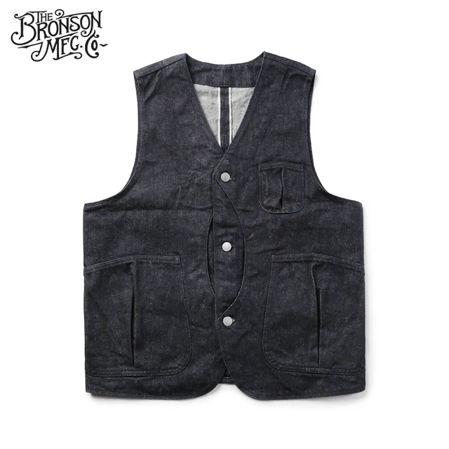 Bronson Denim Magic Pocket vest men's tide vest pocket Vestsin Vests & Waistcoats from Men's