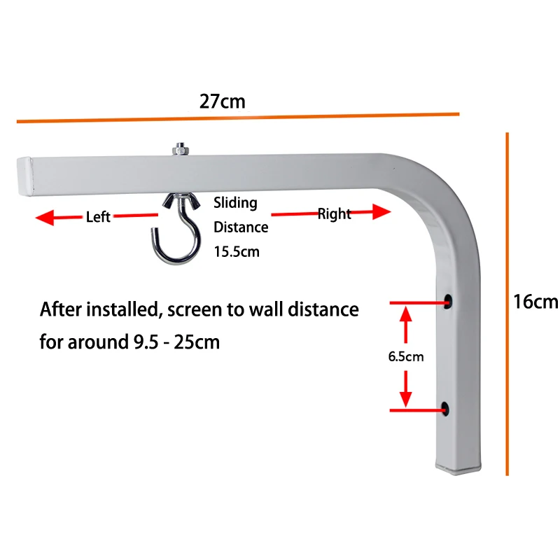 Us 14 74 30 Off 90 Degrees Bracket Projection Screen Hanger Adjustable Ceiling Mount For Hd Projector Screens L Shape Holder In Projection Screens