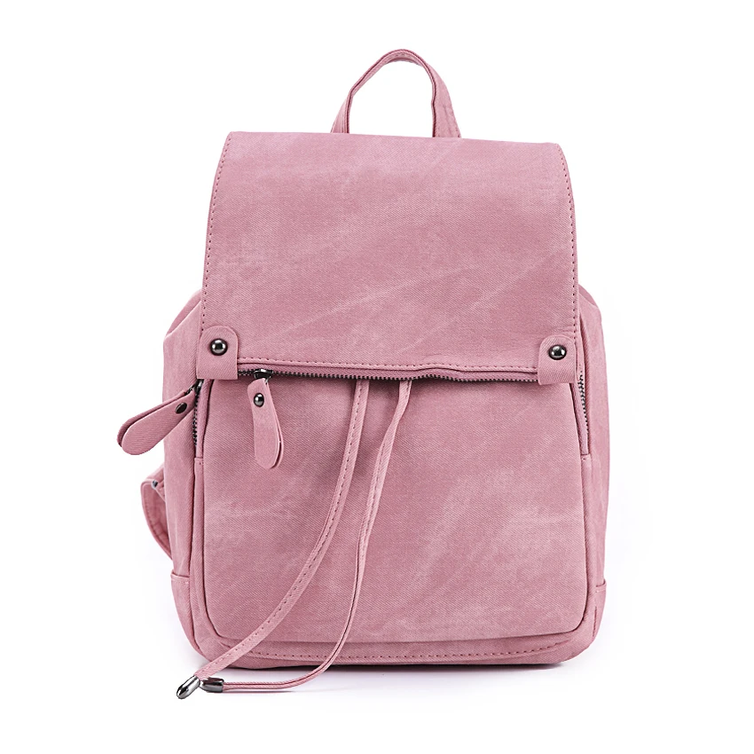 DIDA Oso de cuero de las mujeres de la marca bolso de escuela para niñas adolescentes de moda femenina Mochila gris negro Mochila de viaje