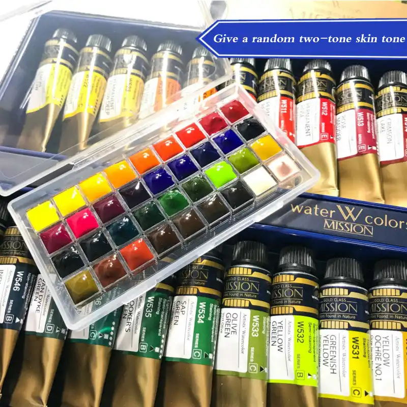 كوري Mijello لون ذهبي ماستر كوي رسم بالألوان المائية 34 Colors لوحة فني ة ماء تعليب قرص تجريبي صينية الاستغناء ألوان مائية Aliexpress