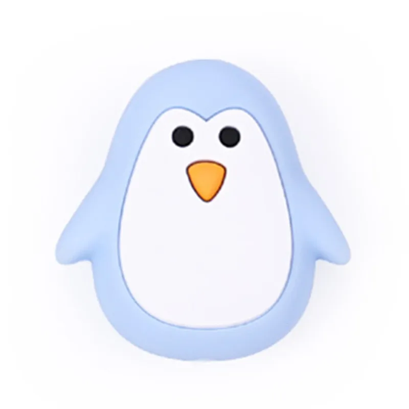 Pastel Blue Chengkai 10 шт Силиконовые Прорезыватели для зубов DIY Единорог звезда Пингвин цветок коала Фламинго Детские Прорезыватели для зубов сенсорные ювелирные изделия Мультяшные бусины - Цвет: Pastel Blue
