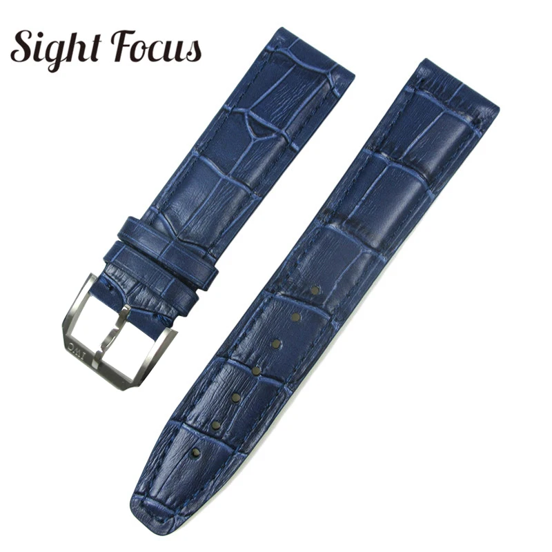 20 мм(пряжка 18 мм) синий черный ремешок для часов для мужчин для часов IWC Portofino кожаный ремешок для мужчин t ремешок для часов Ремни булавки Пряжка Montre