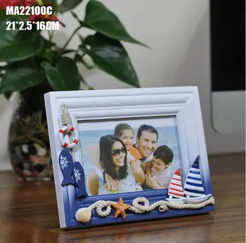 

free shipping 6pcs/lot Mediterranean style density board home table nautical decoration photo frame 6*4" party favors and gifts