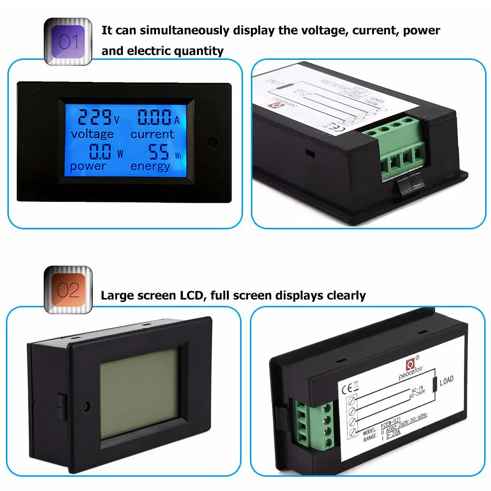 AC Digital Multi Medidor Funcional corriente alterna medidor de energía