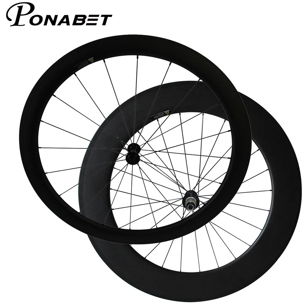 Excellent PONABET Free shipping  23mm width 50mm +88mm tubular wheelset Only 1375g Ultra Light carbon wheels 0