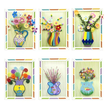 

Kindergarten Children Creative Educational Toys DIY Flower Arrangement Kit Holiday gift Kids Handmade Button Bouquet Toy