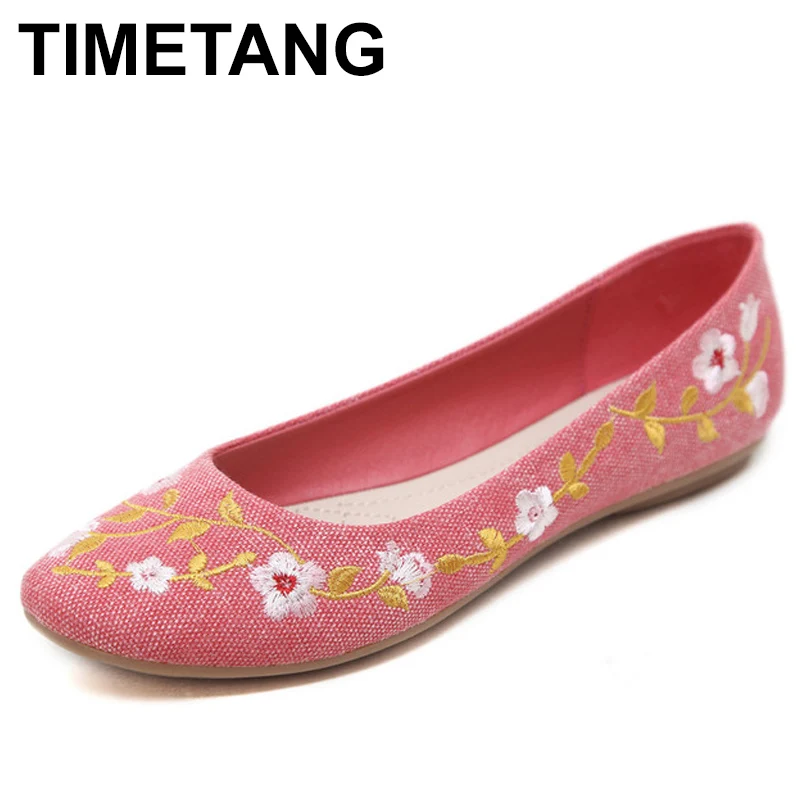 

TIMETANG 2018 Fashion Woman Flats Shoes Slip On Casual Comfortable Flower Women Shoes Female Soft Driving Shoes Walking shoes