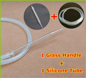 

1 pc 2M Silicone hookah tube and 1 pc glass handle for hookah hose shisha pipe