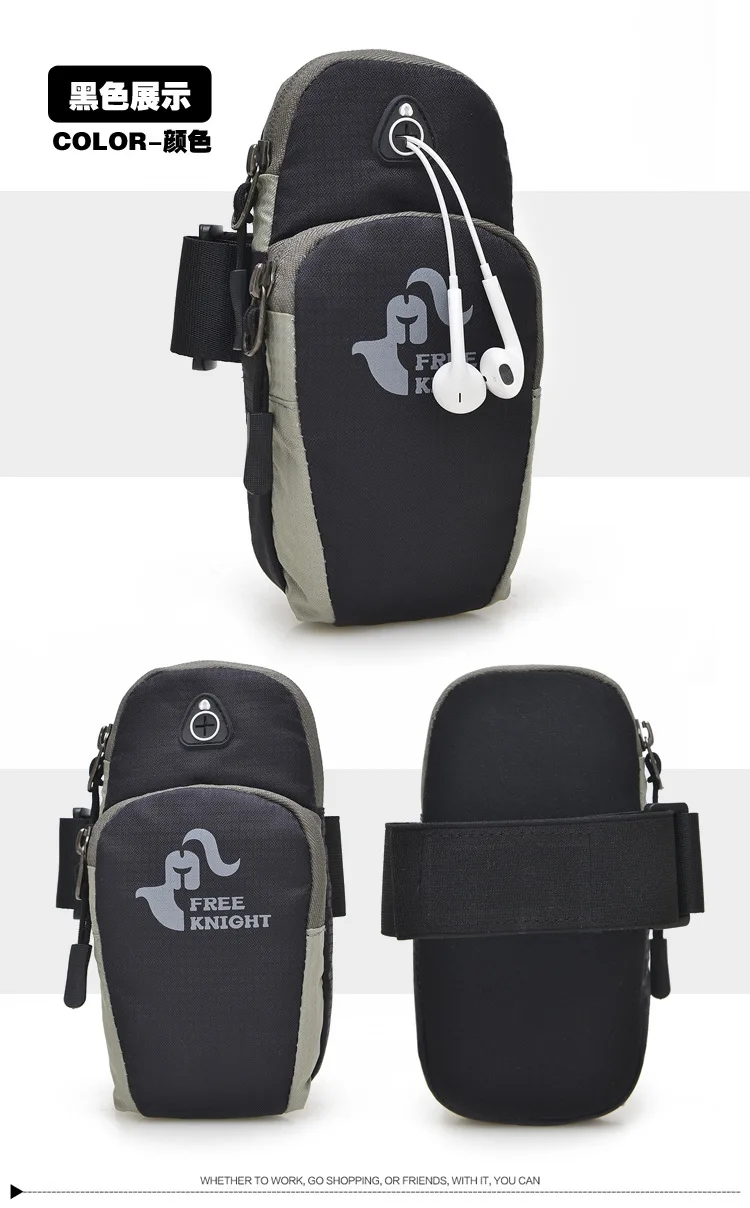 210 Водонепроницаемая нейлоновая сумка для рук сумка для бега сумка для мобильного телефона сумки для спорта на открытом воздухе - Цвет: Черный цвет