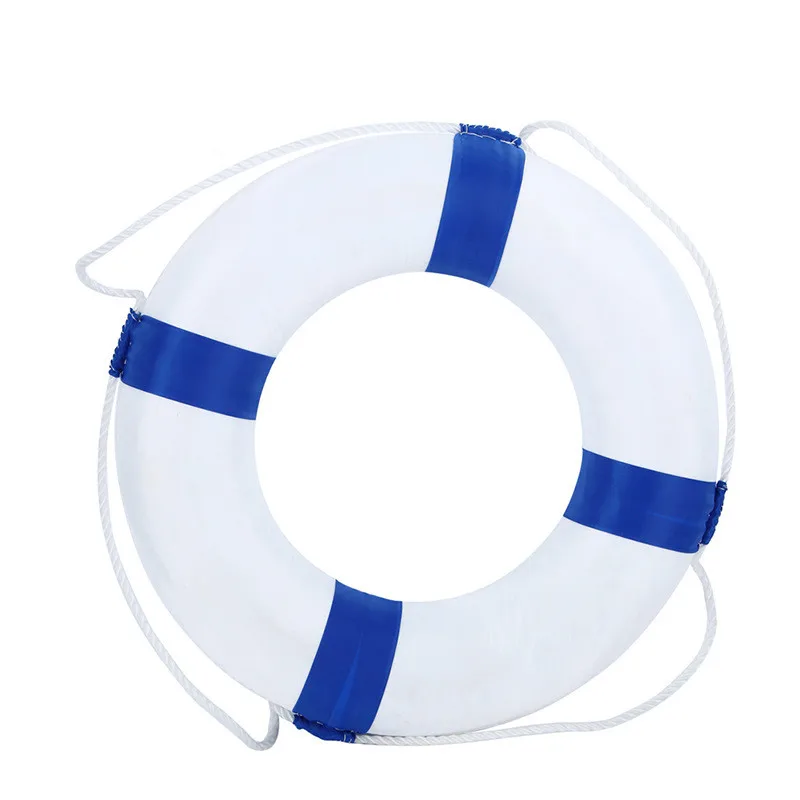 Детский спасательный круг из цельной пены, двойной слой, утолщенный спасательный поплавок, пляжные вечерние, морская яхта, плавающий круг - Цвет: Синий