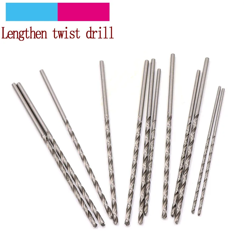 

10pcs White Steel Twist Drill 1.0~3.0mm Lengthen Straight Shank Mini High Speed HSS Drill Rotary Tools Bit Set For Dremel