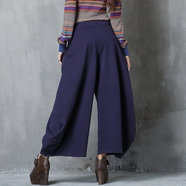 Famous brand women's trousers highlighting fashion personality 2019 spring autumn irregular retro casual wide-leg pants women Famous brand women's trousers highlighting fashion personality 2019 spring autumn irregular retro casual wide-leg pants women