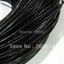 100 м/лот 3 мм Шнур из натуральной кожи черный цвет Ювелирная цепочка# hn5