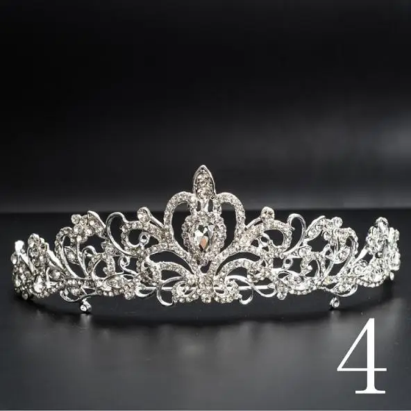 Новая мода Великолепная Серебряная Хрустальная свадебная корона тиара, диадема тиары для женщин невесты свадебные вечерние аксессуары для волос - Окраска металла: 4