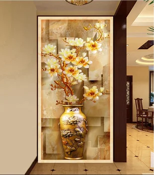 

3d wallpaper custom mural non-woven 3d room wallpaper Color emboss vase porch paintings murals photo 3d wall murals wallpaper