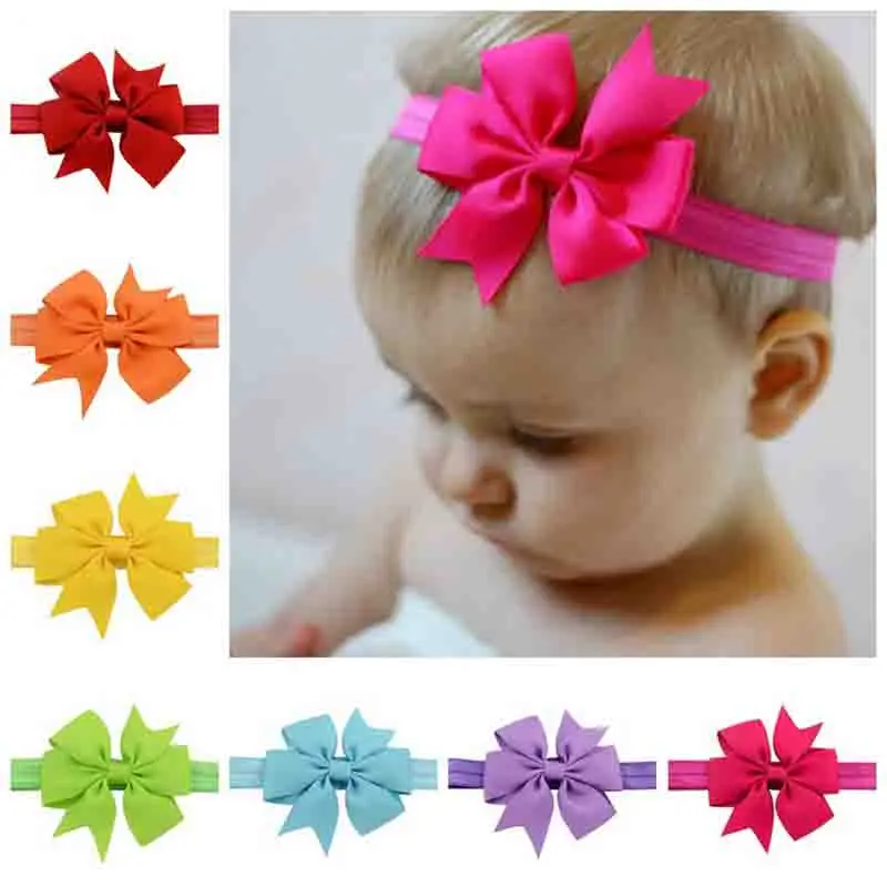 

Grosgrain Ribbon Elastic Fashion Soft Bow Headband Solid Color Girl Elastic Hair Bands Kids Hair Tie Hair Accessories Headwear