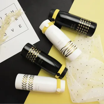 

Fashion England Insulating Cup Black Gold Series 304 Stainless Steel Creative Portable Hand Cup Men And Women Students Water Mug